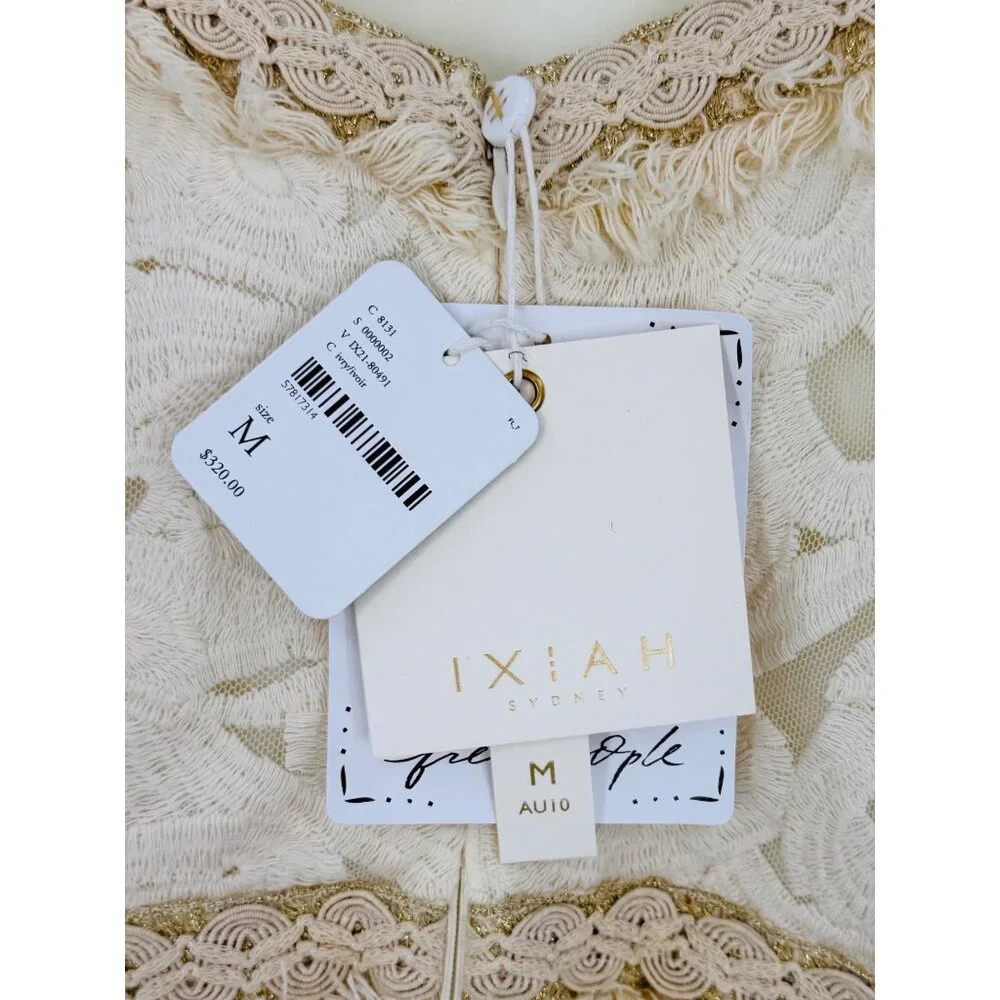 NWT Free People Ixiah Liminal Ivory Lace Ruffle Mini Dress | Grunge Fairycore 6 - Picture 12 of 16